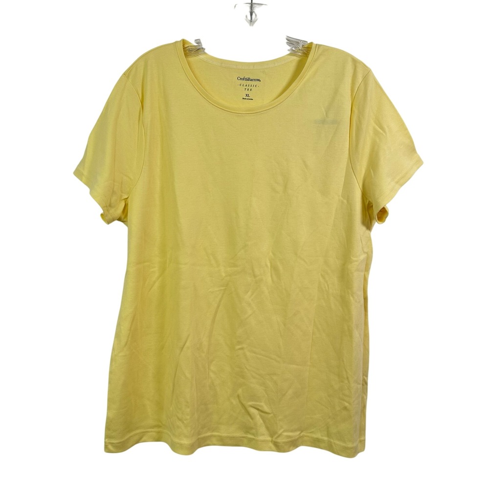Croft & Barrow Classic Tee XL Banana Yellow Cotton Crewneck T-Shirt